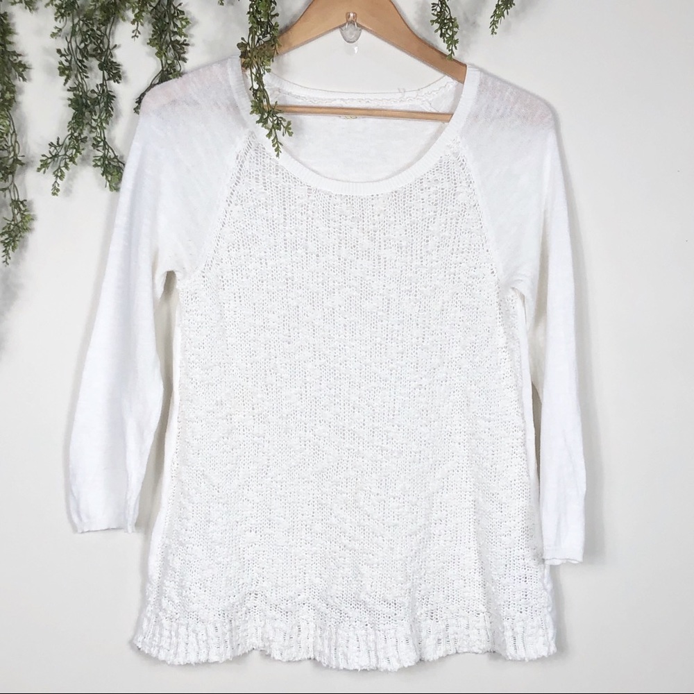 🔥Anthropologie | Lightweight White Sweater